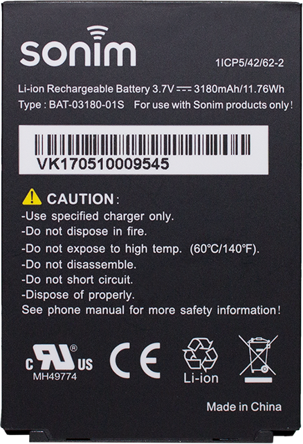 Sonim 3180mAh Li-ion Battery - XP5s - Black